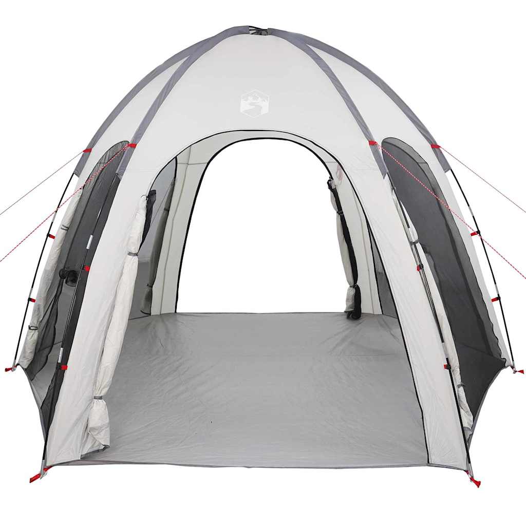Poolzelt Grau 366 x 305 x 231 cm Polyester und Fiberglas