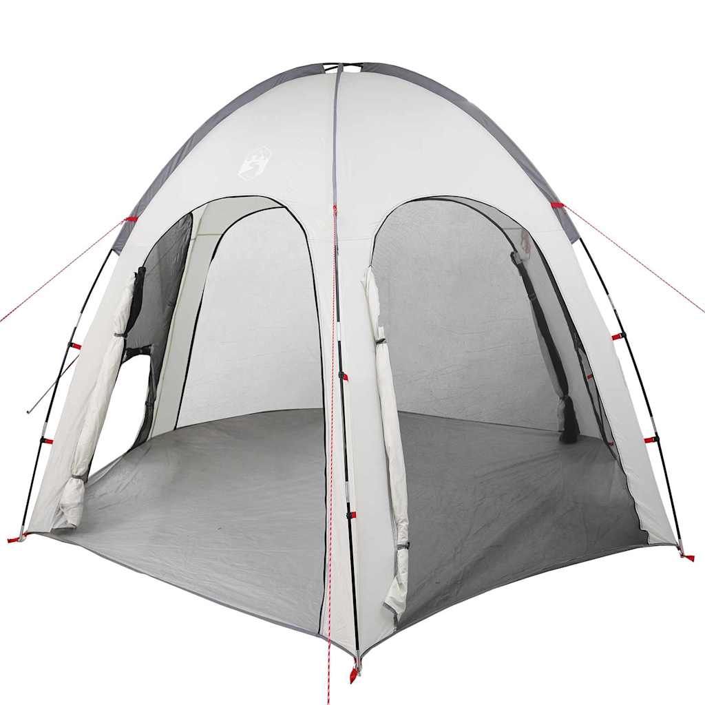 Poolzelt Grau 366 x 305 x 231 cm Polyester und Fiberglas