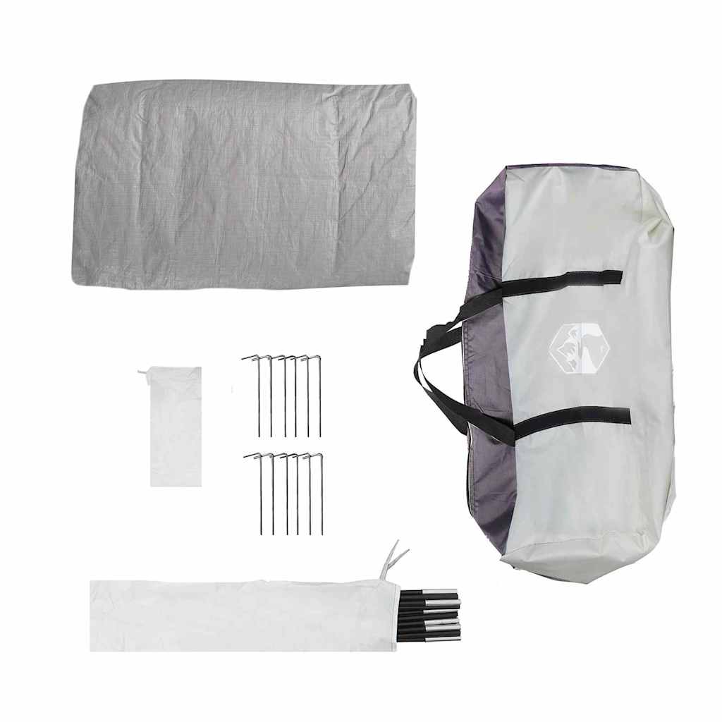 Poolzelt Grau 366 x 305 x 231 cm Polyester und Fiberglas