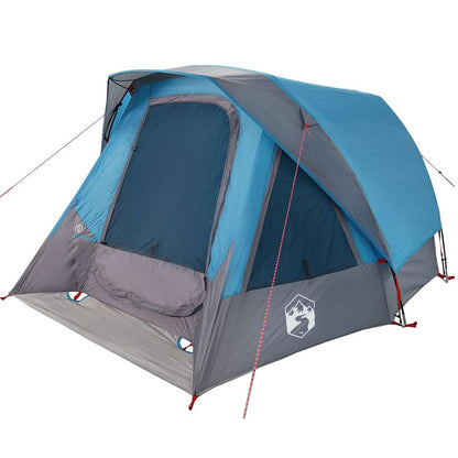 Campingzelt 4 Personen Blau Wasserdicht