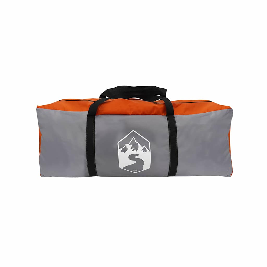 Familienzelt mit Dach Grau und Orange 721 x 335 x 212 cm