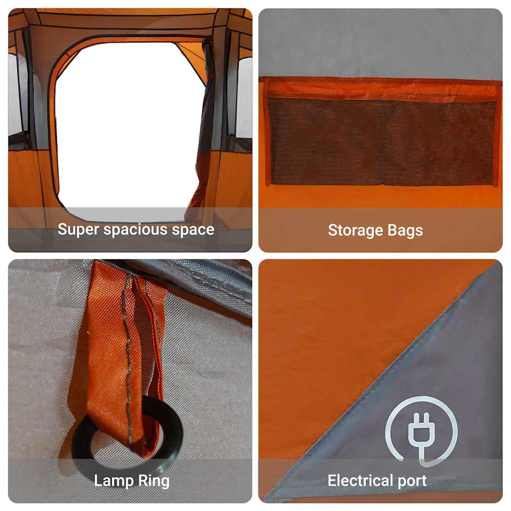 Zelte mit Dach Grau und Orange 435 x 255 x 216 cm Polyester