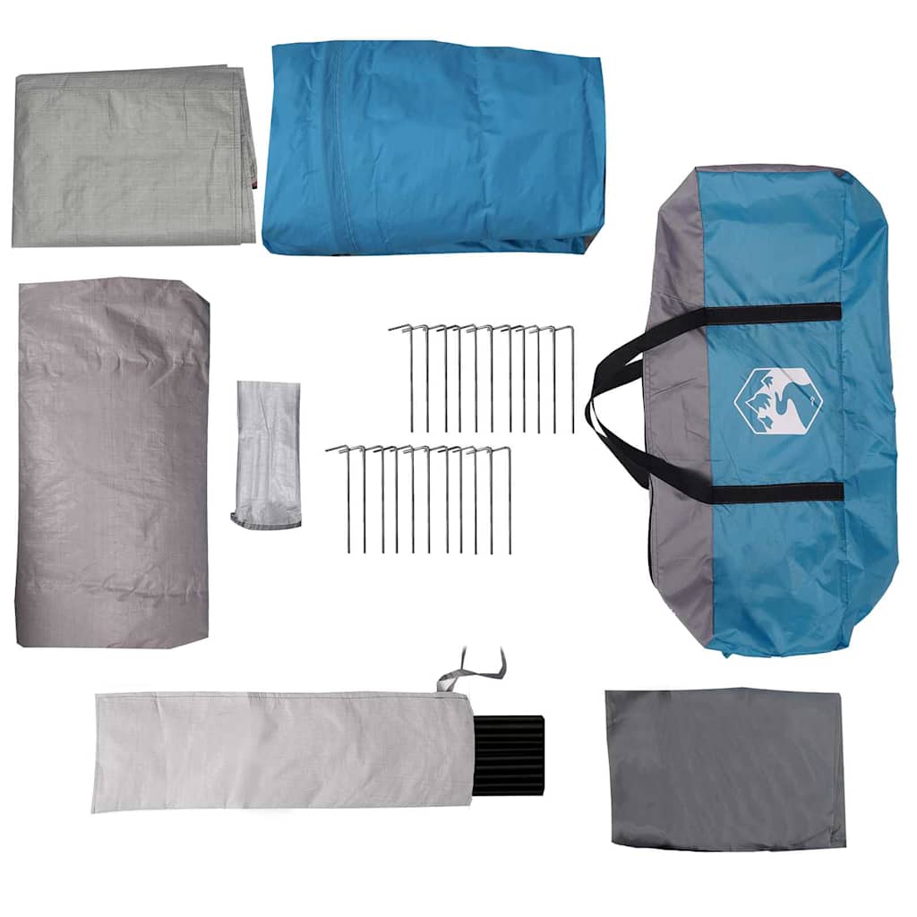Familienzelt Blau und Grau 620 x 322 x 240 cm Polyester