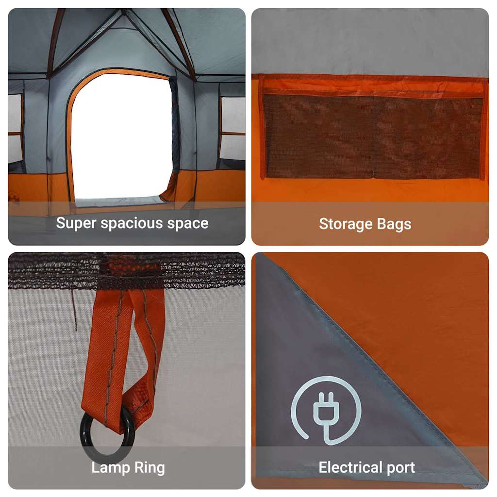 Zelte mit Dach Grau und Orange 622 x 295 x 238 cm Polyester