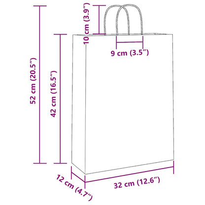 Papiertragetaschen 250 Stk. mit Henkeln Weiß 32x12x42 cm