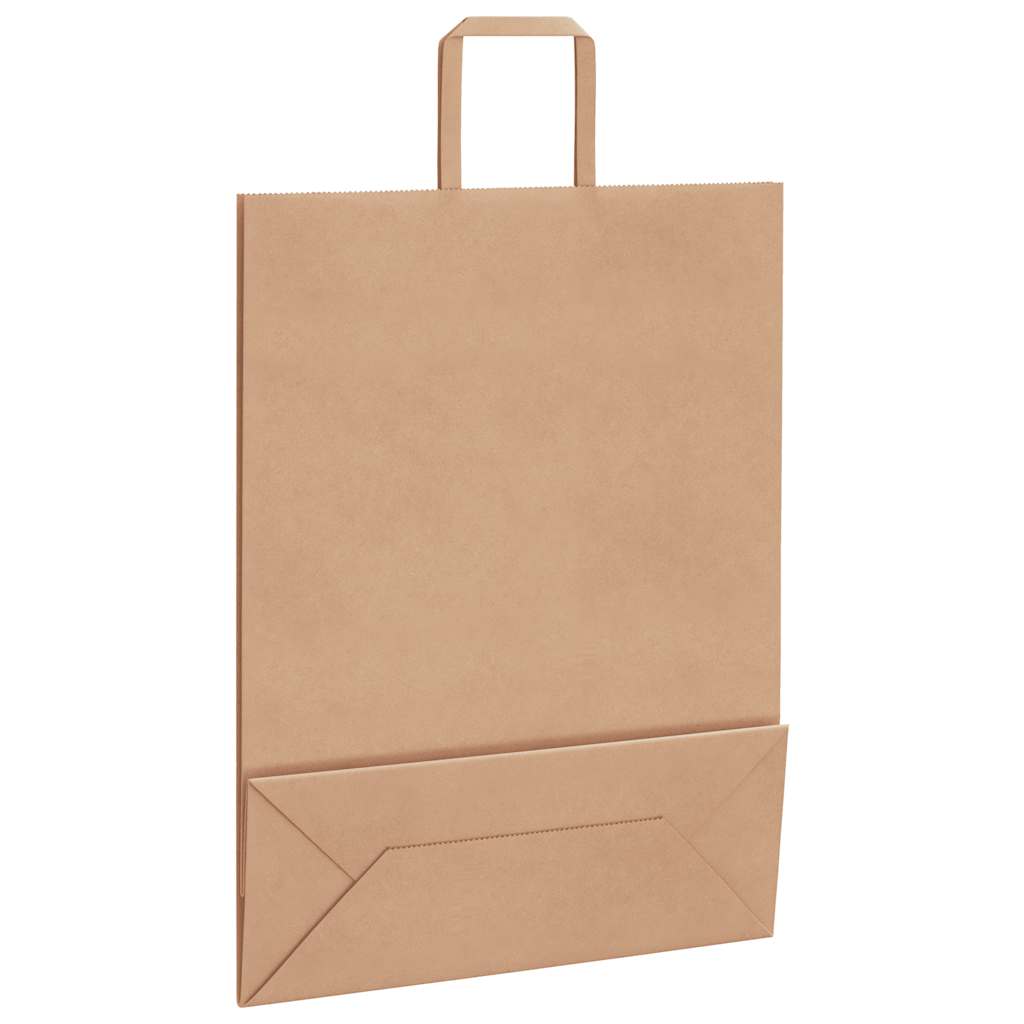 Papiertragetaschen 50 Stk. mit Henkeln Braun 32x12x42 cm