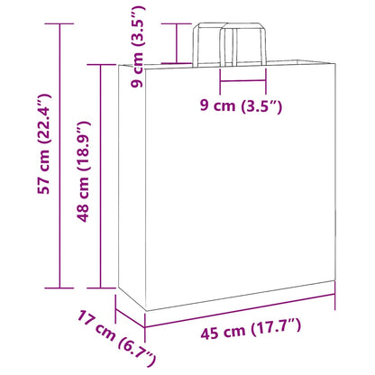 Papiertragetaschen 250 Stk. mit Henkeln Braun 45x17x48 cm