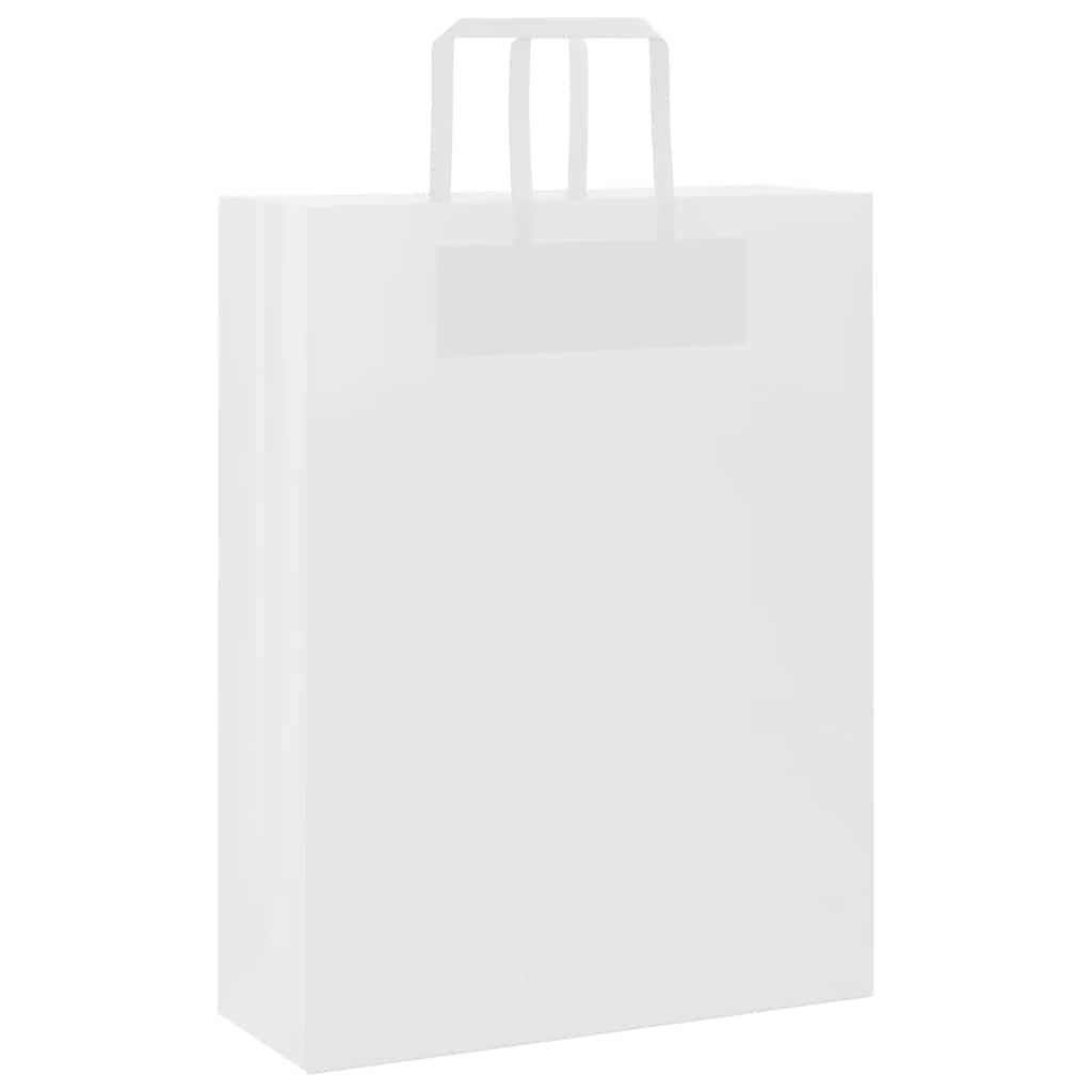 Papiertragetaschen 250 Stk. mit Henkeln Weiß 32x12x42 cm