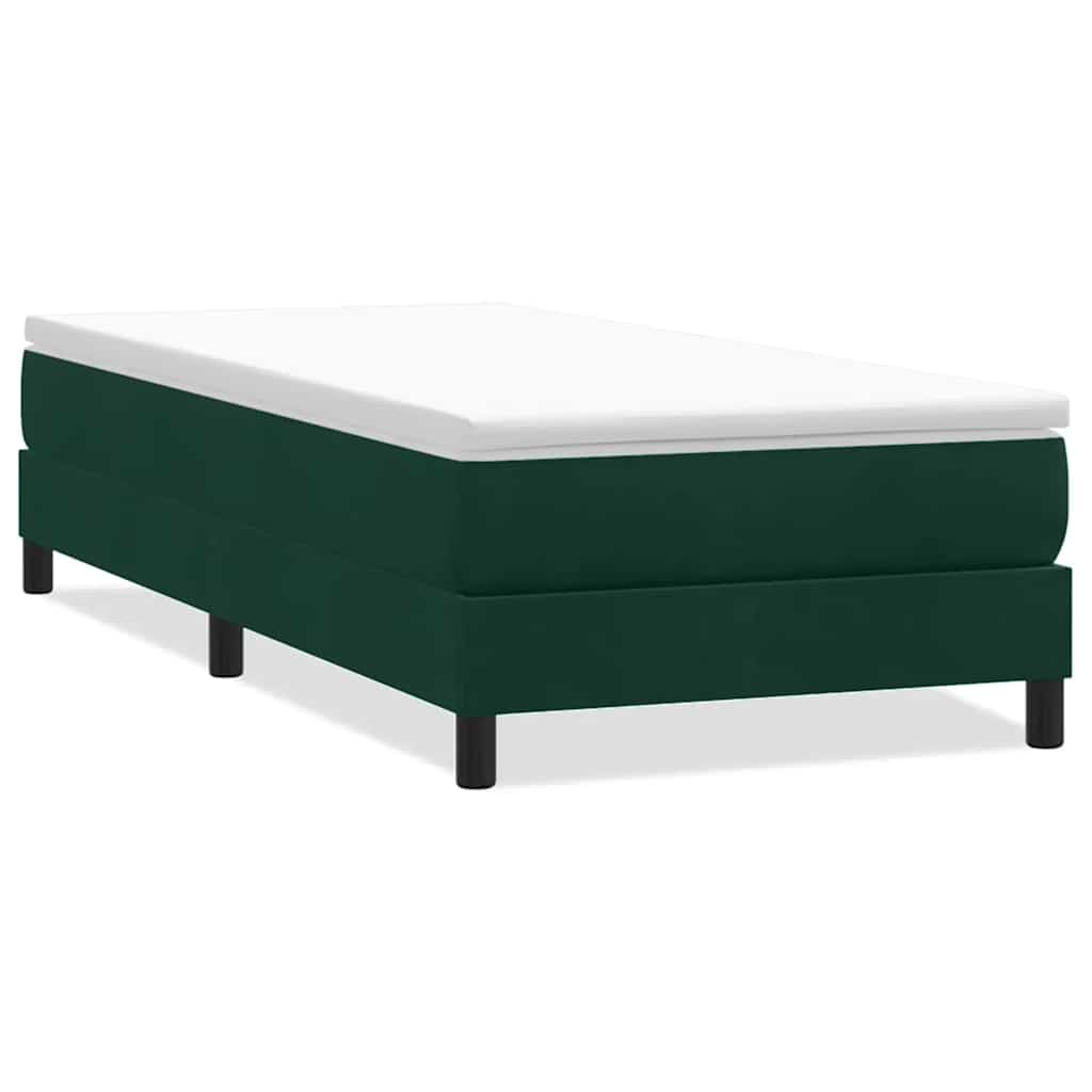 Boxspringbett ohne Matratze Dunkelgrün 80x210 cm Samt