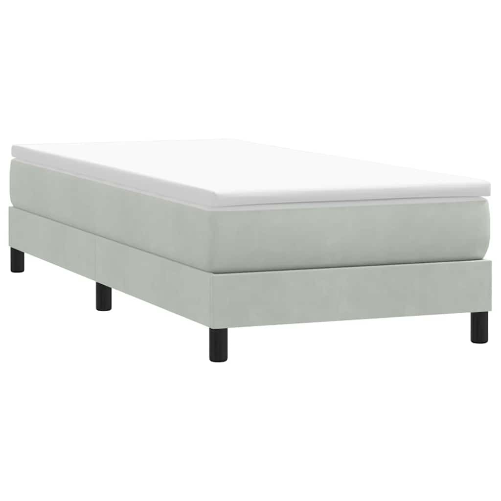 Boxspringbett ohne Matratze Hellgrau 90x210 cm Samt