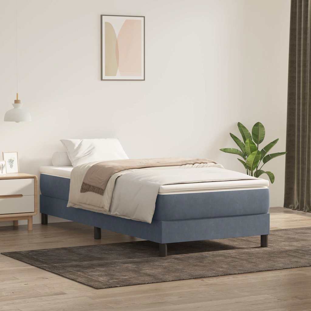 Boxspringbett ohne Matratze Dunkelgrau 90x210 cm Samt