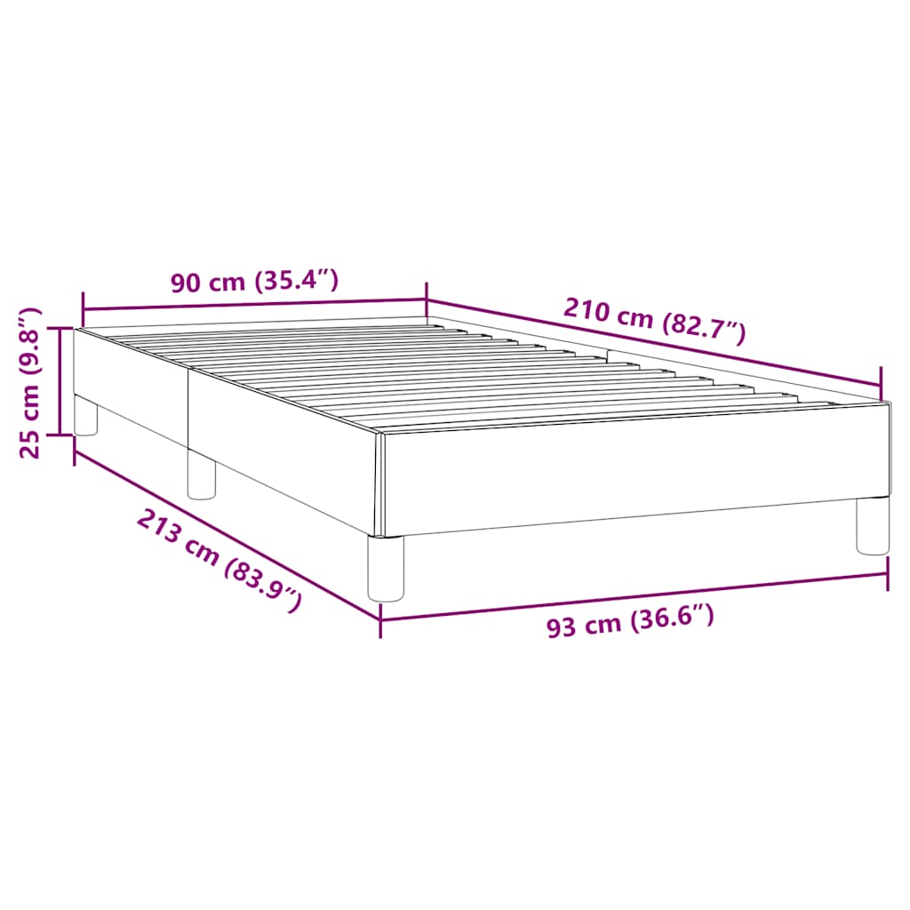 Boxspringbett ohne Matratze Dunkelblau 90x210 cm Samt