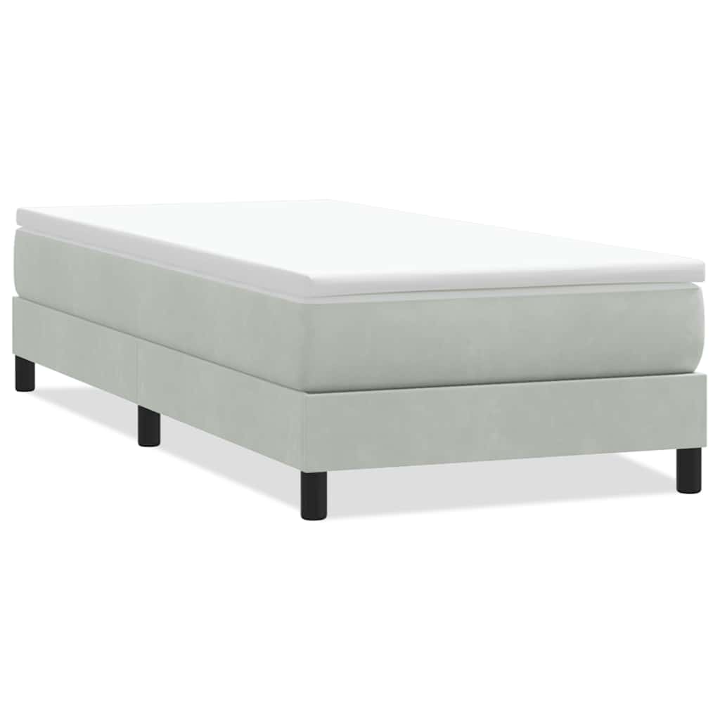 Boxspringbett ohne Matratze Hellgrau 100x210 cm Samt