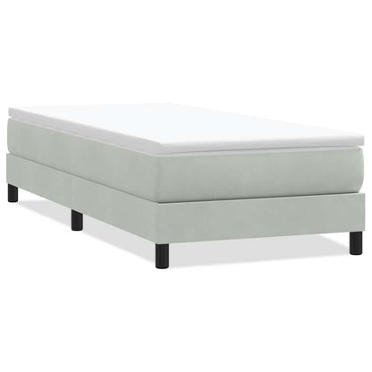 Boxspringbett ohne Matratze Hellgrau 100x210 cm Samt