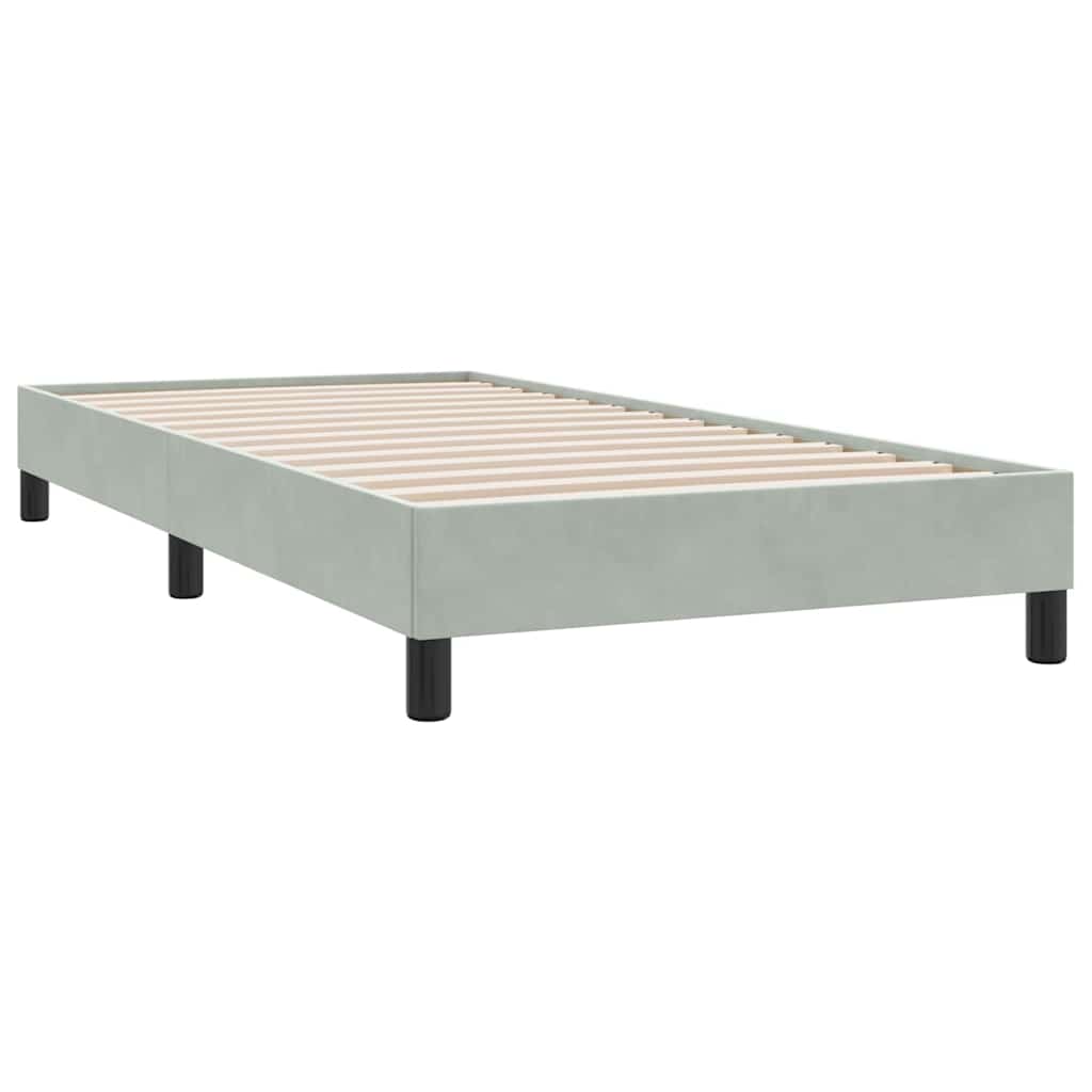 Boxspringbett ohne Matratze Hellgrau 100x210 cm Samt