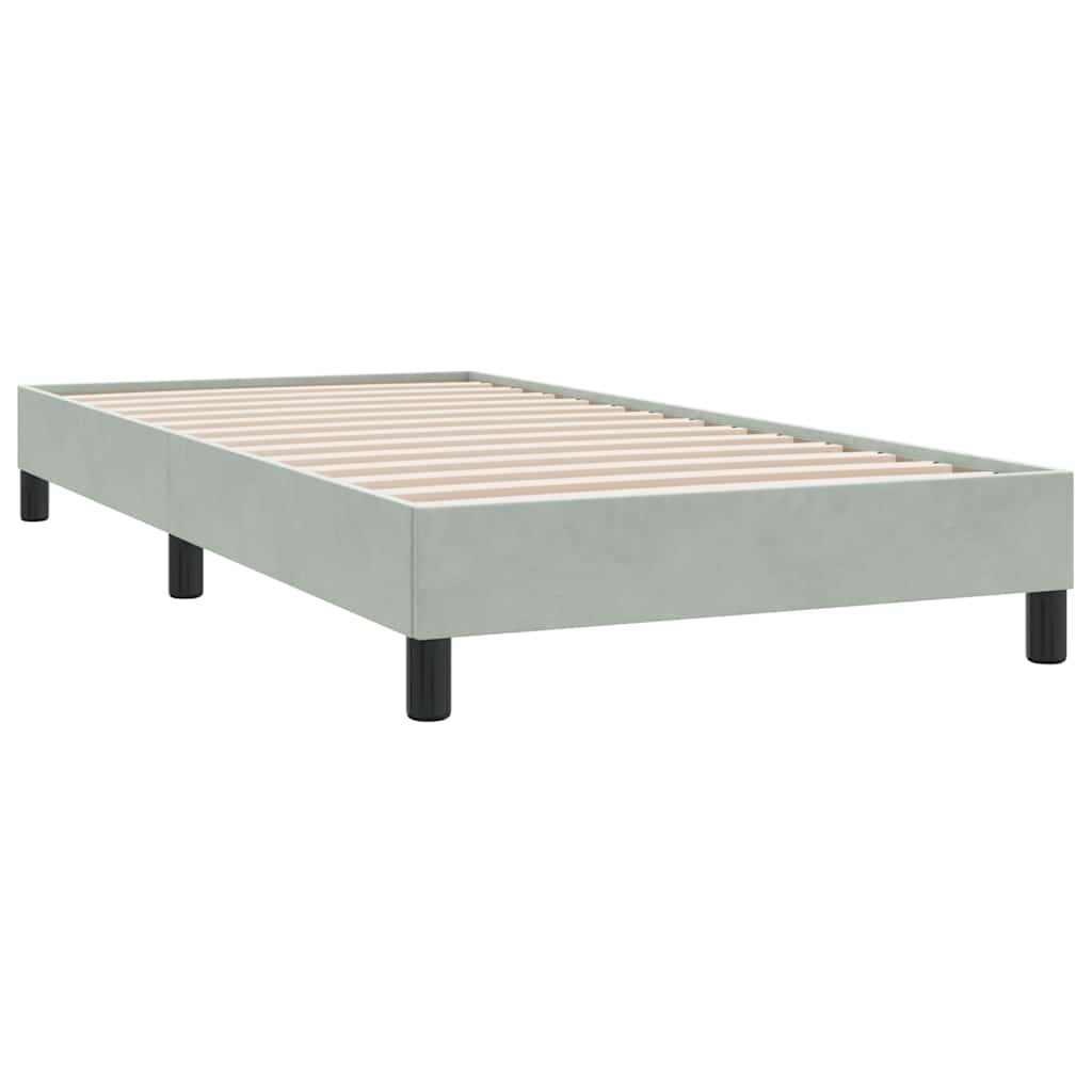 Boxspringbett ohne Matratze Hellgrau 100x210 cm Samt
