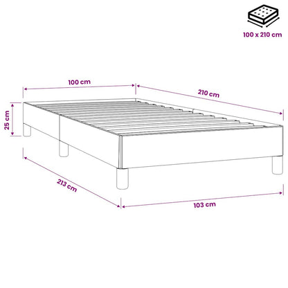 Boxspringbett ohne Matratze Hellgrau 100x210 cm Samt