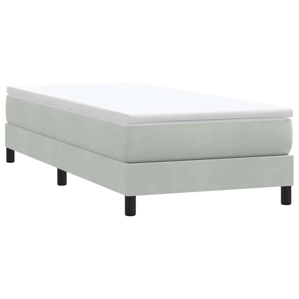 Boxspringbett ohne Matratze Hellgrau 100x210 cm Samt