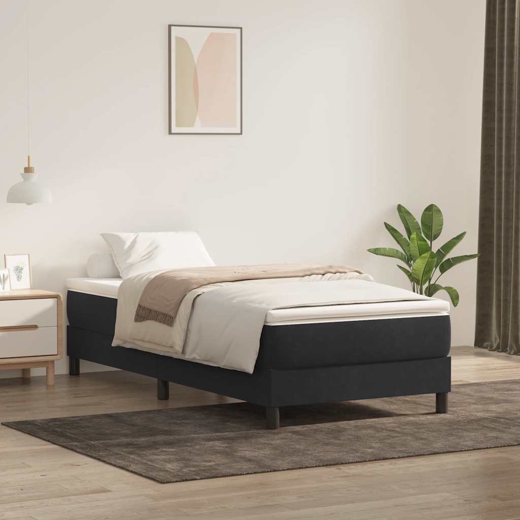 Boxspringbett ohne Matratze Schwarz 100x210 cm Samt