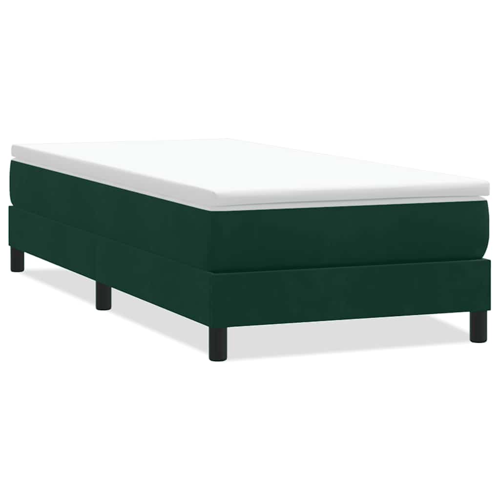 Boxspringbett ohne Matratze Dunkelgrün 100x210 cm Samt