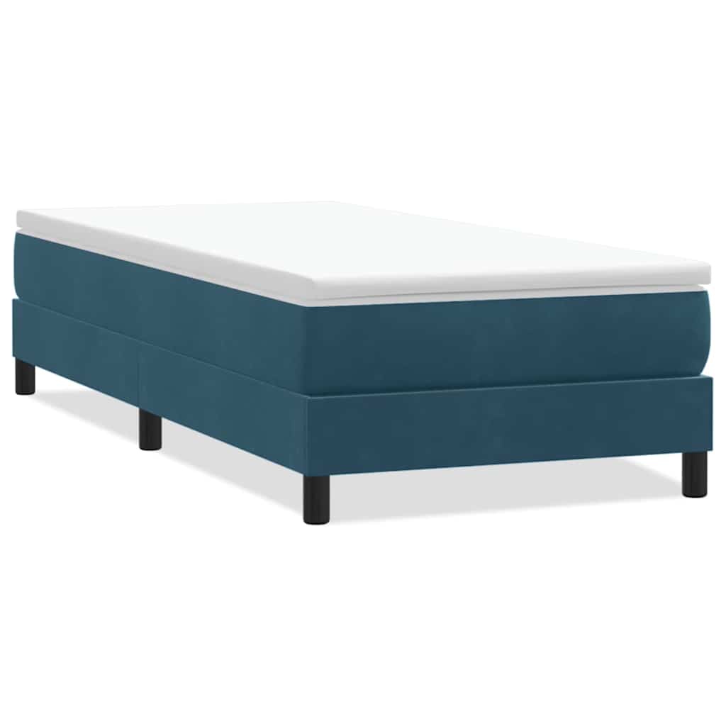 Boxspringbett ohne Matratze Dunkelblau 100x210 cm Samt