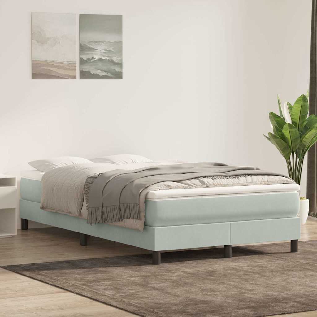 Boxspringbett ohne Matratze Hellgrau 120x210 cm Samt