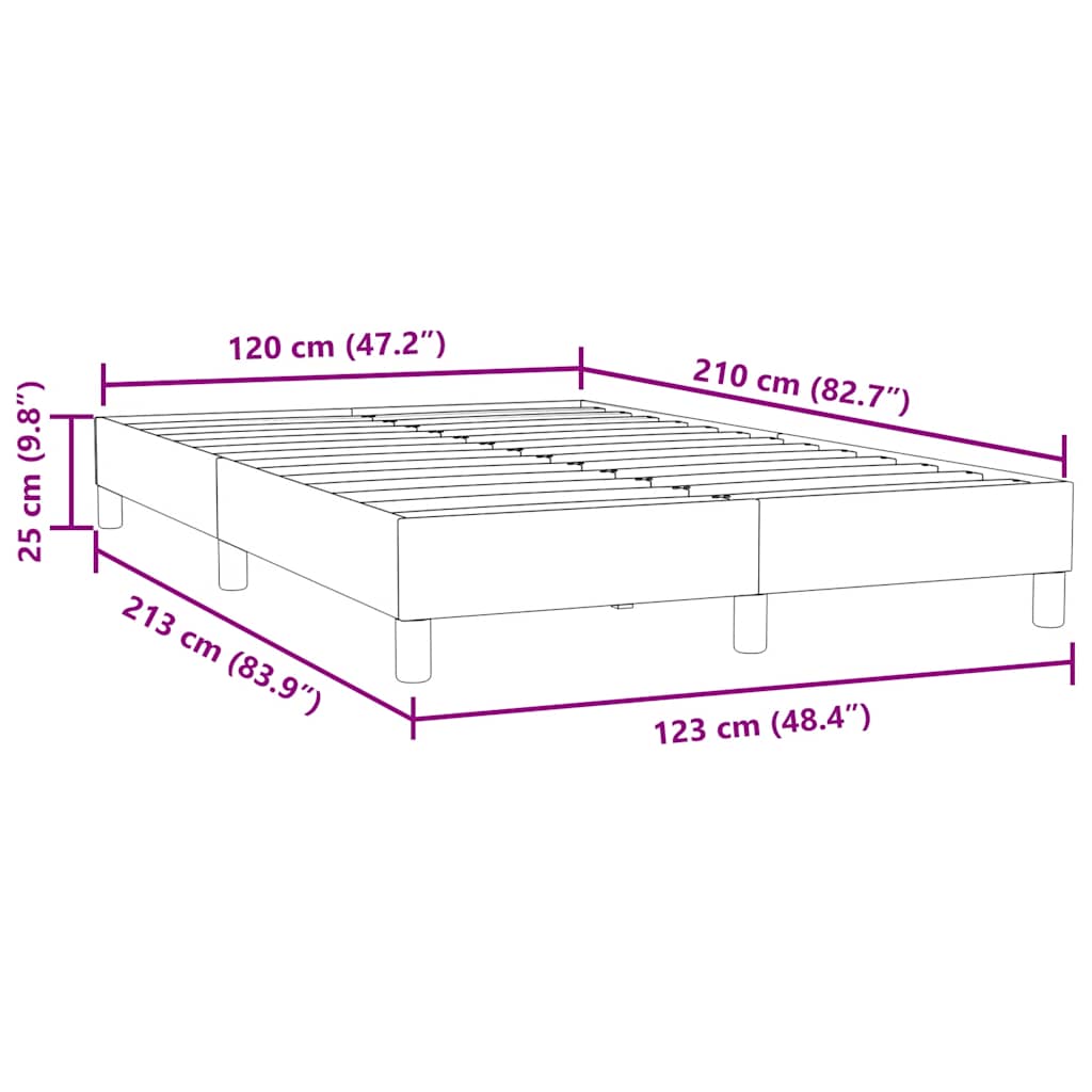 Boxspringbett ohne Matratze Hellgrau 120x210 cm Samt