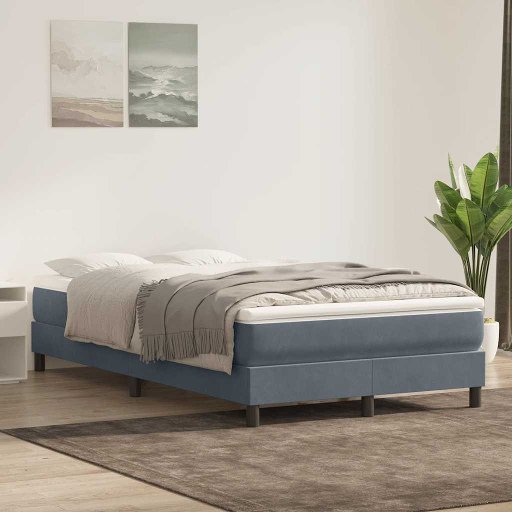 Boxspringbett ohne Matratze Dunkelgrau 120x210 cm Samt
