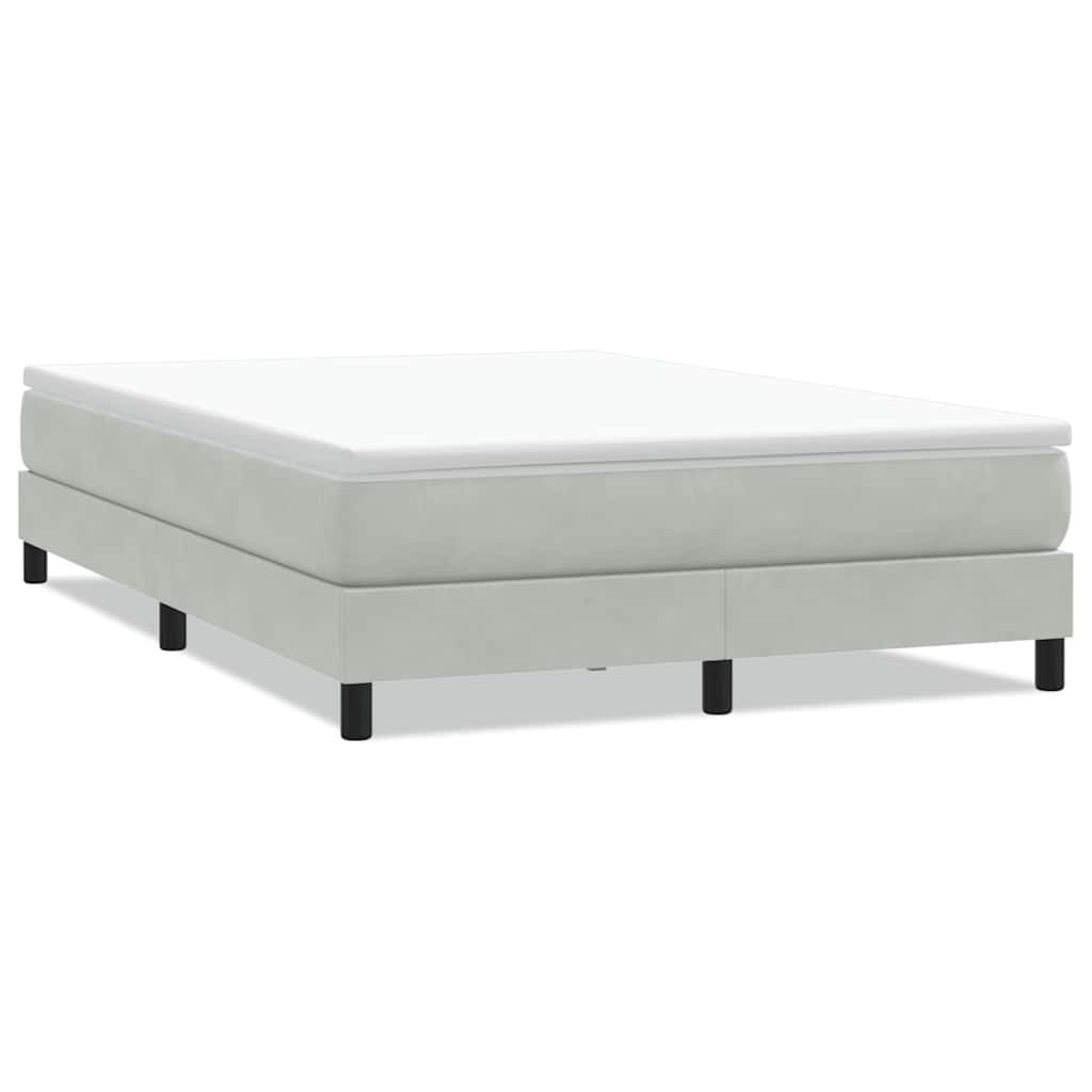 Boxspringbett ohne Matratze Hellgrau 140x210 cm Samt