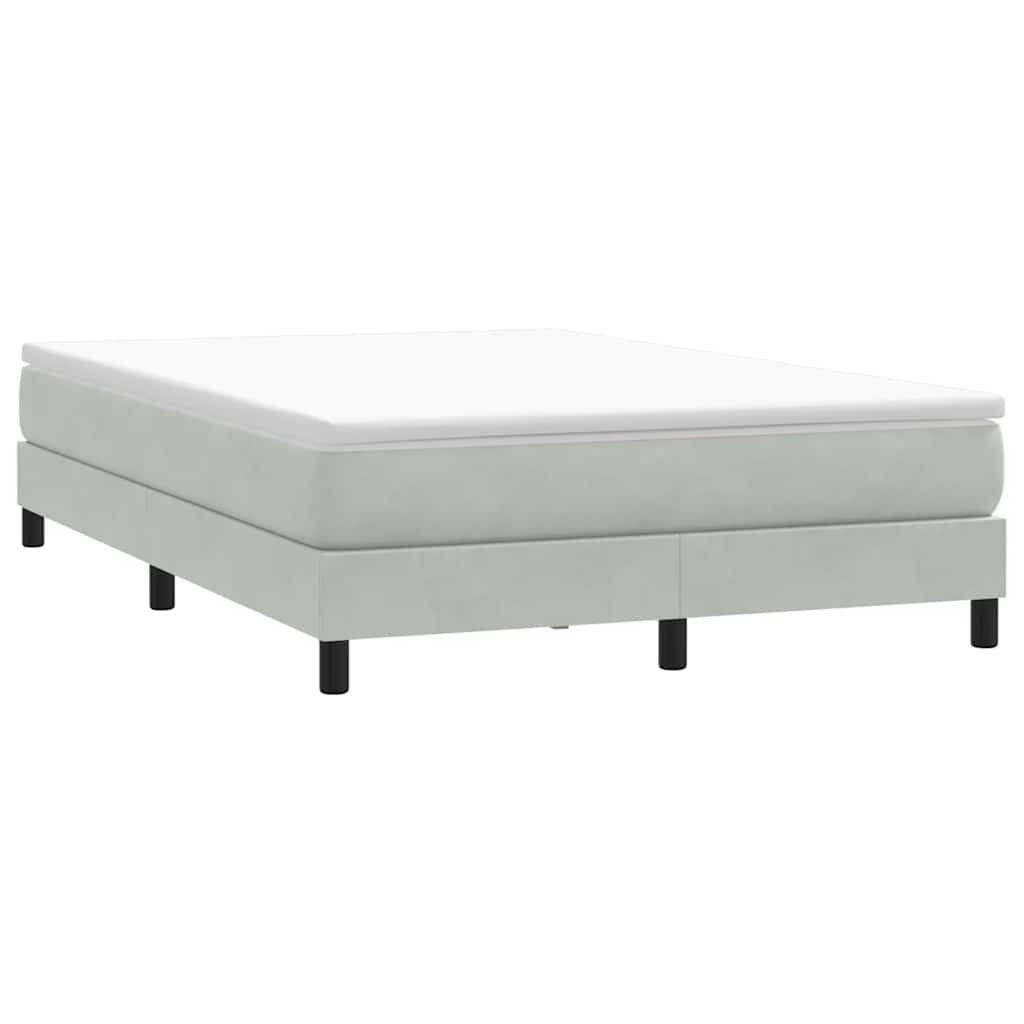 Boxspringbett ohne Matratze Hellgrau 140x210 cm Samt