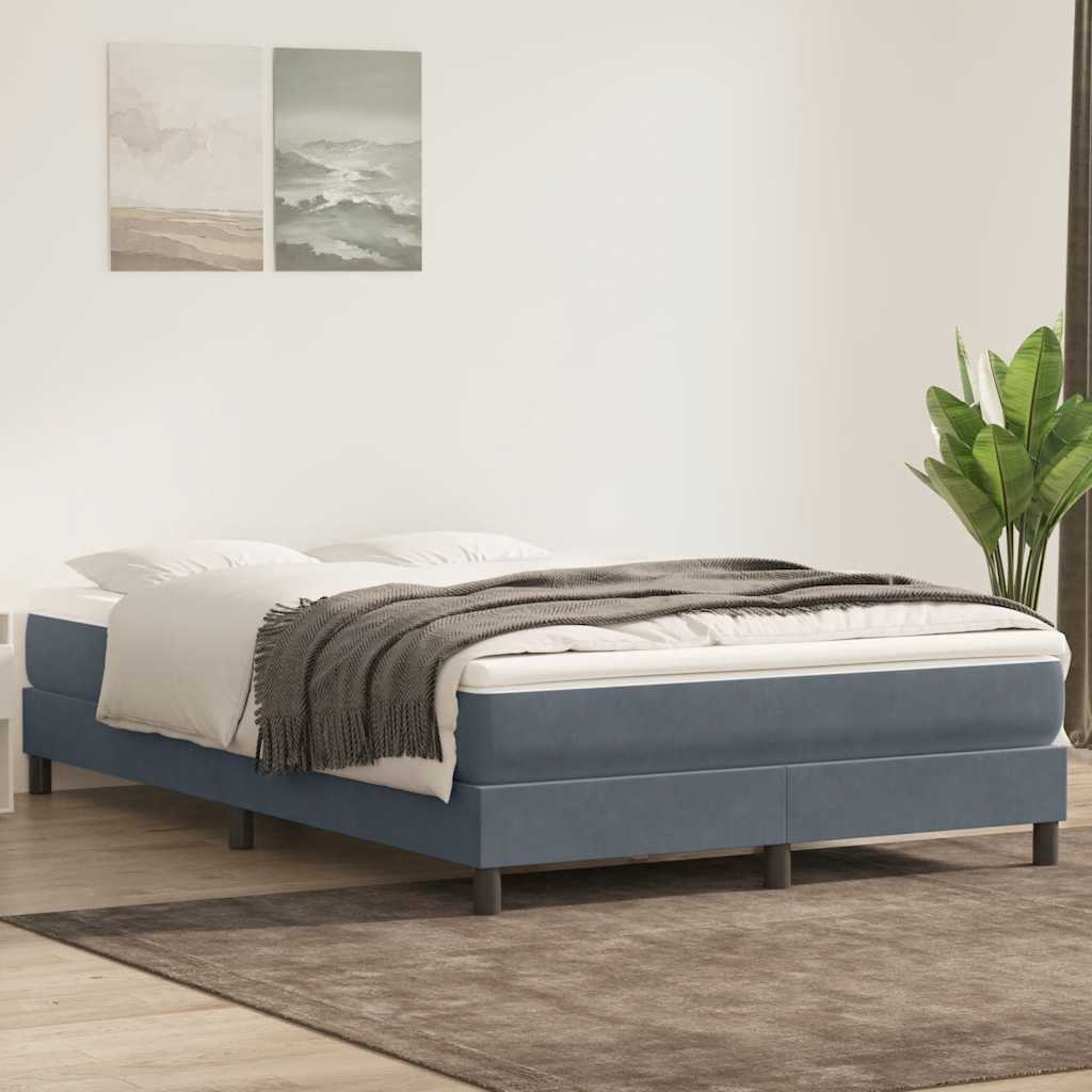 Boxspringbett ohne Matratze Dunkelgrau 140x210 cm Samt