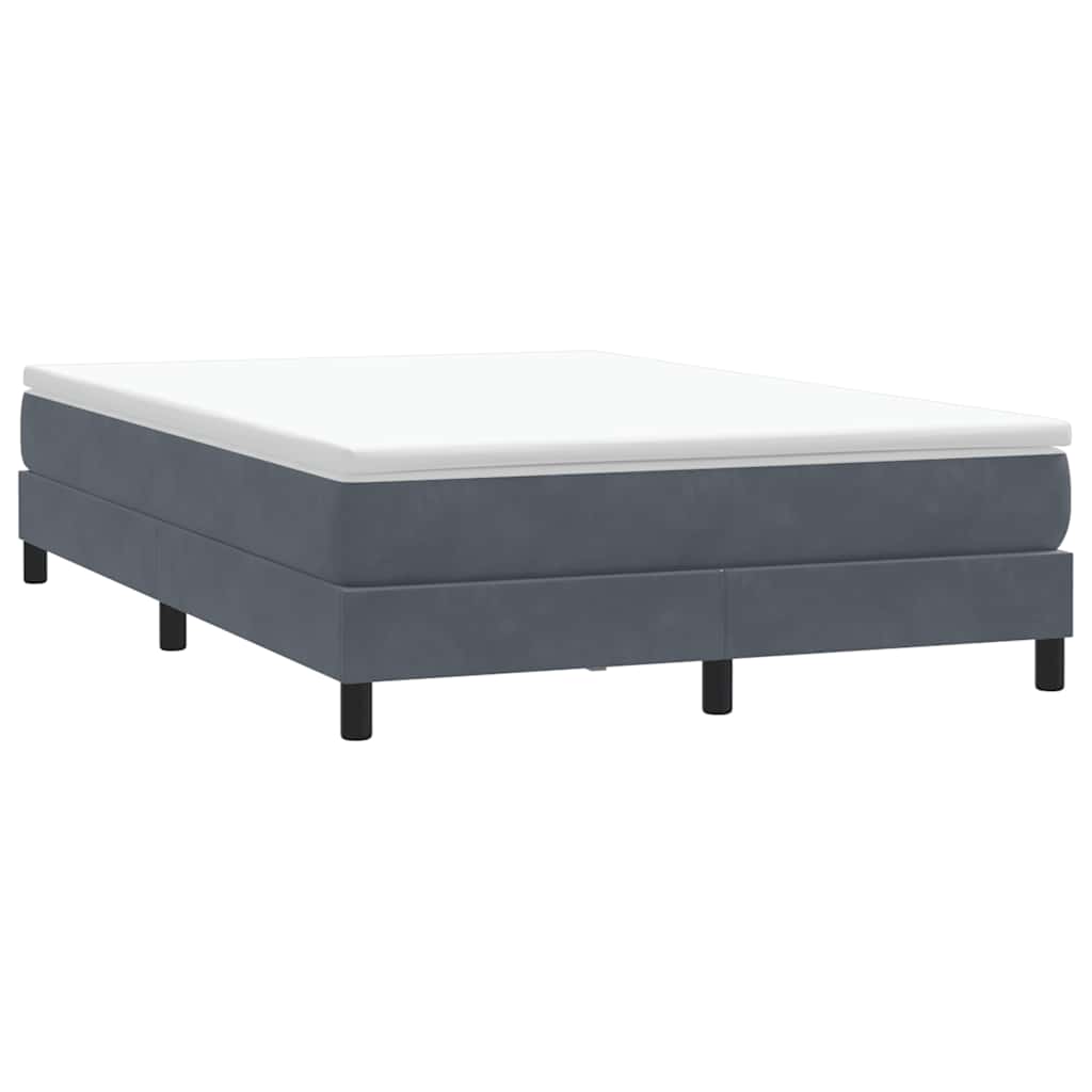Boxspringbett ohne Matratze Dunkelgrau 140x210 cm Samt