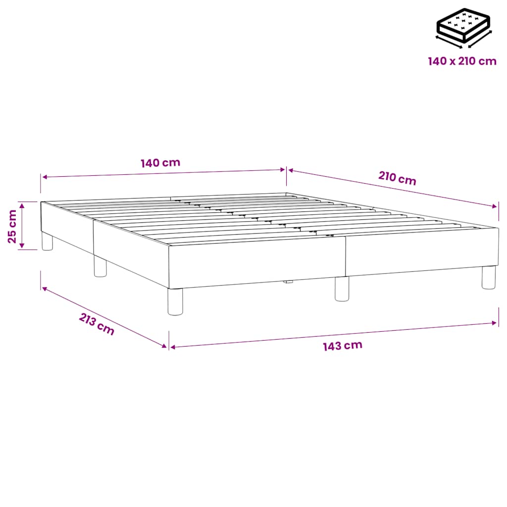 Boxspringbett ohne Matratze Dunkelgrün 140x210 cm Samt