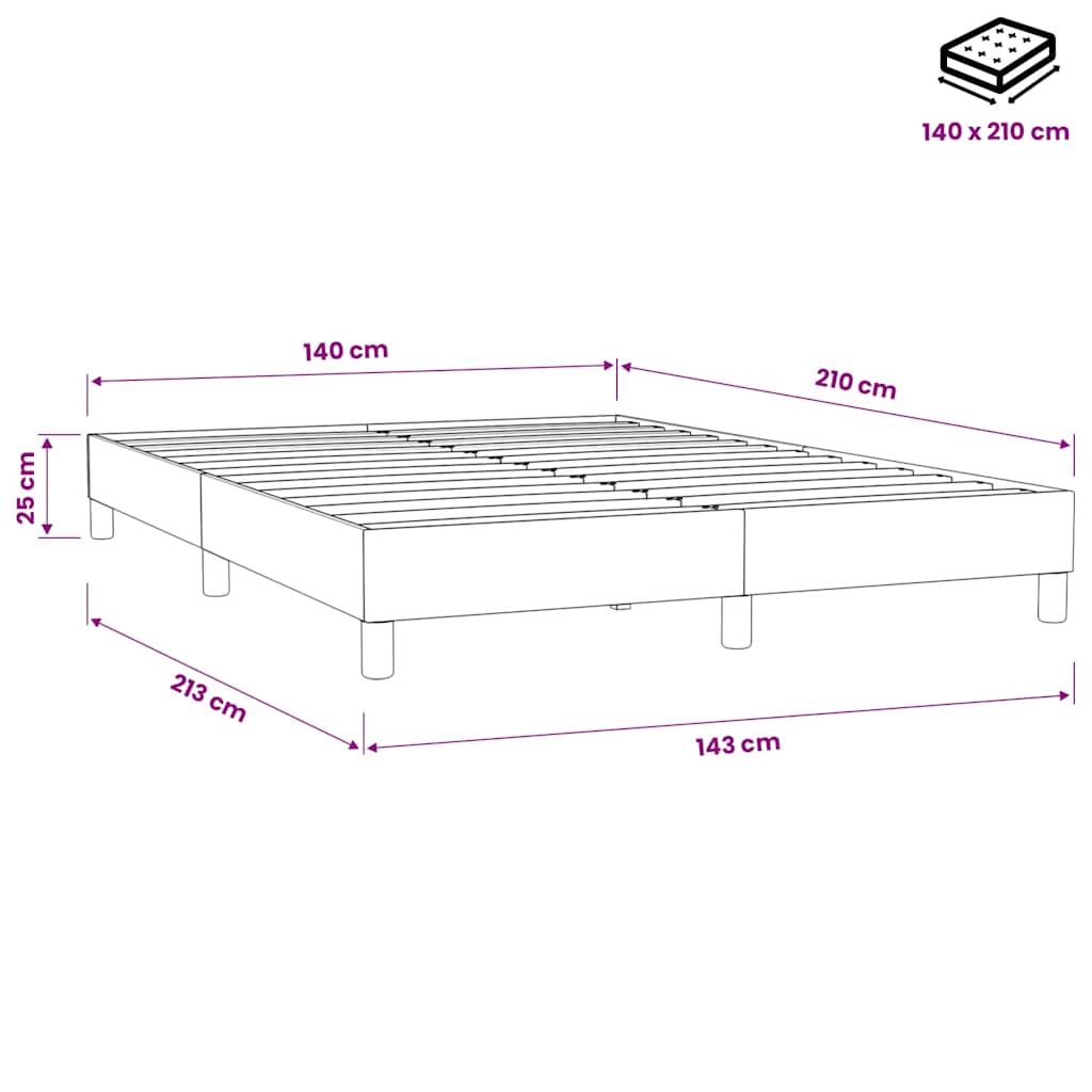 Boxspringbett ohne Matratze Rosa 140x210 cm Samt