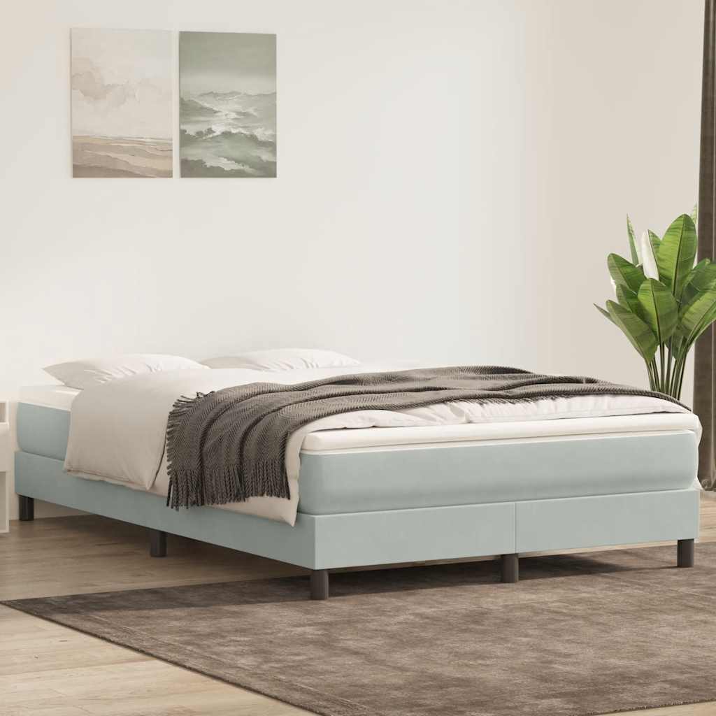 Boxspringbett ohne Matratze Hellgrau 160x210 cm Samt
