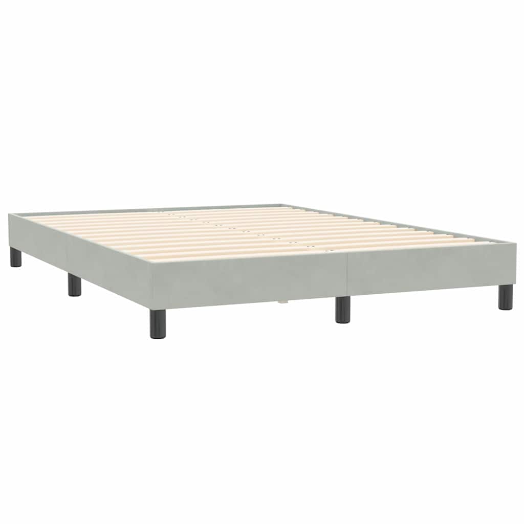 Boxspringbett ohne Matratze Hellgrau 160x210 cm Samt