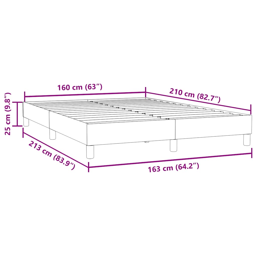 Boxspringbett ohne Matratze Schwarz 160x210 cm Samt