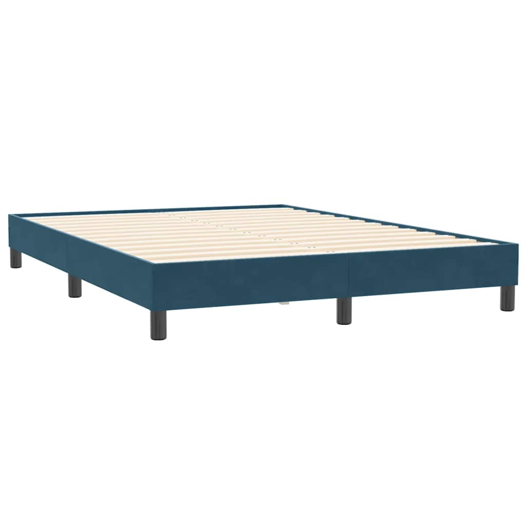 Boxspringbett ohne Matratze Dunkelblau 160x210 cm Samt