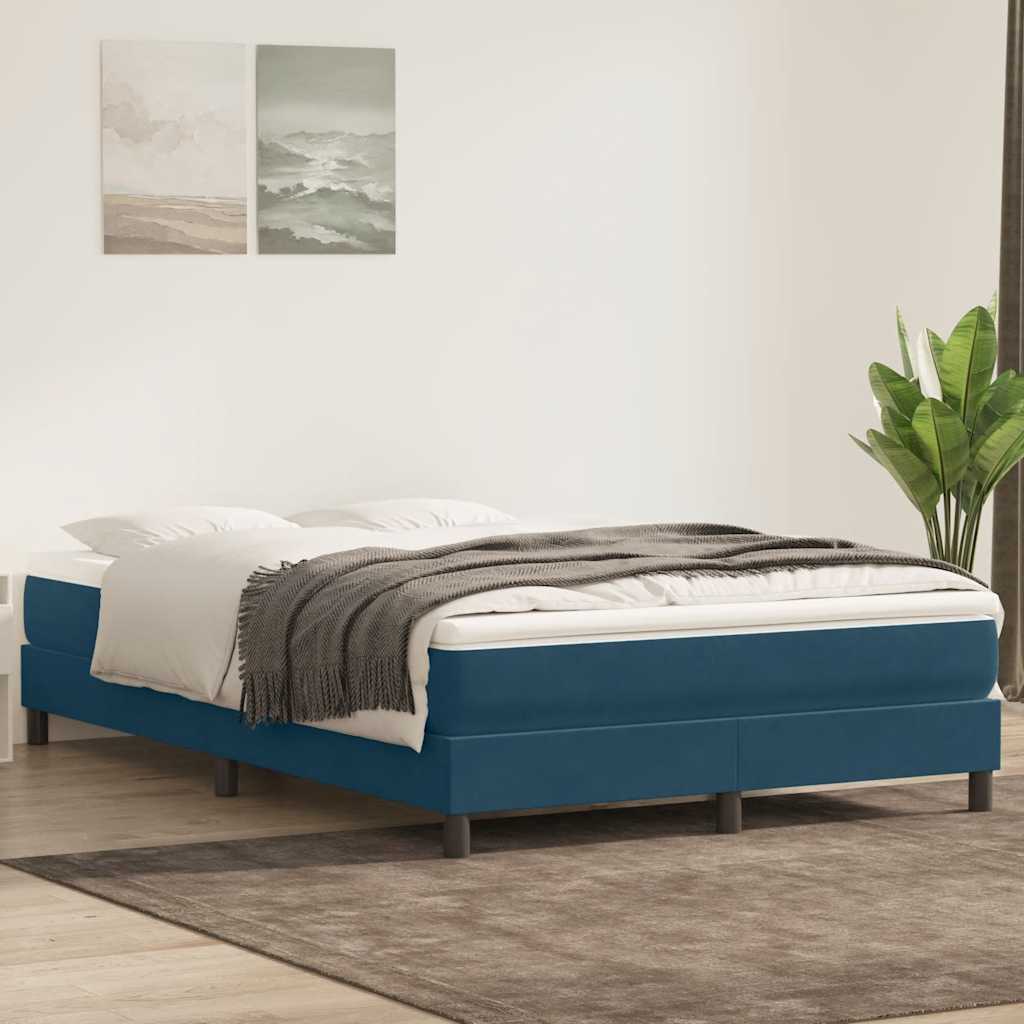 Boxspringbett ohne Matratze Dunkelblau 160x210 cm Samt