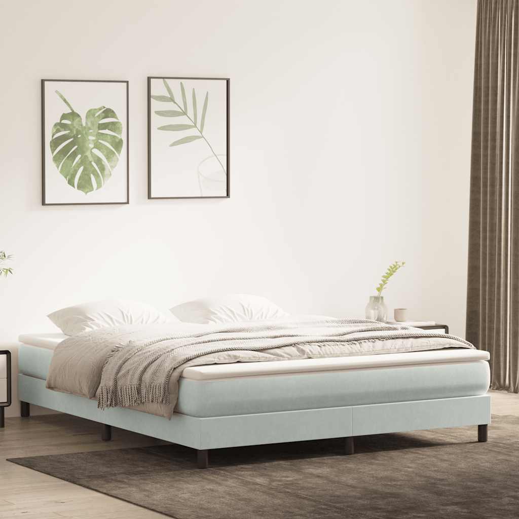 Boxspringbett ohne Matratze Hellgrau 180x210 cm Samt
