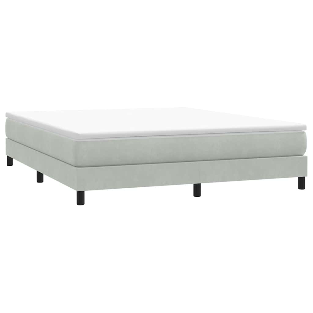 Boxspringbett ohne Matratze Hellgrau 180x210 cm Samt