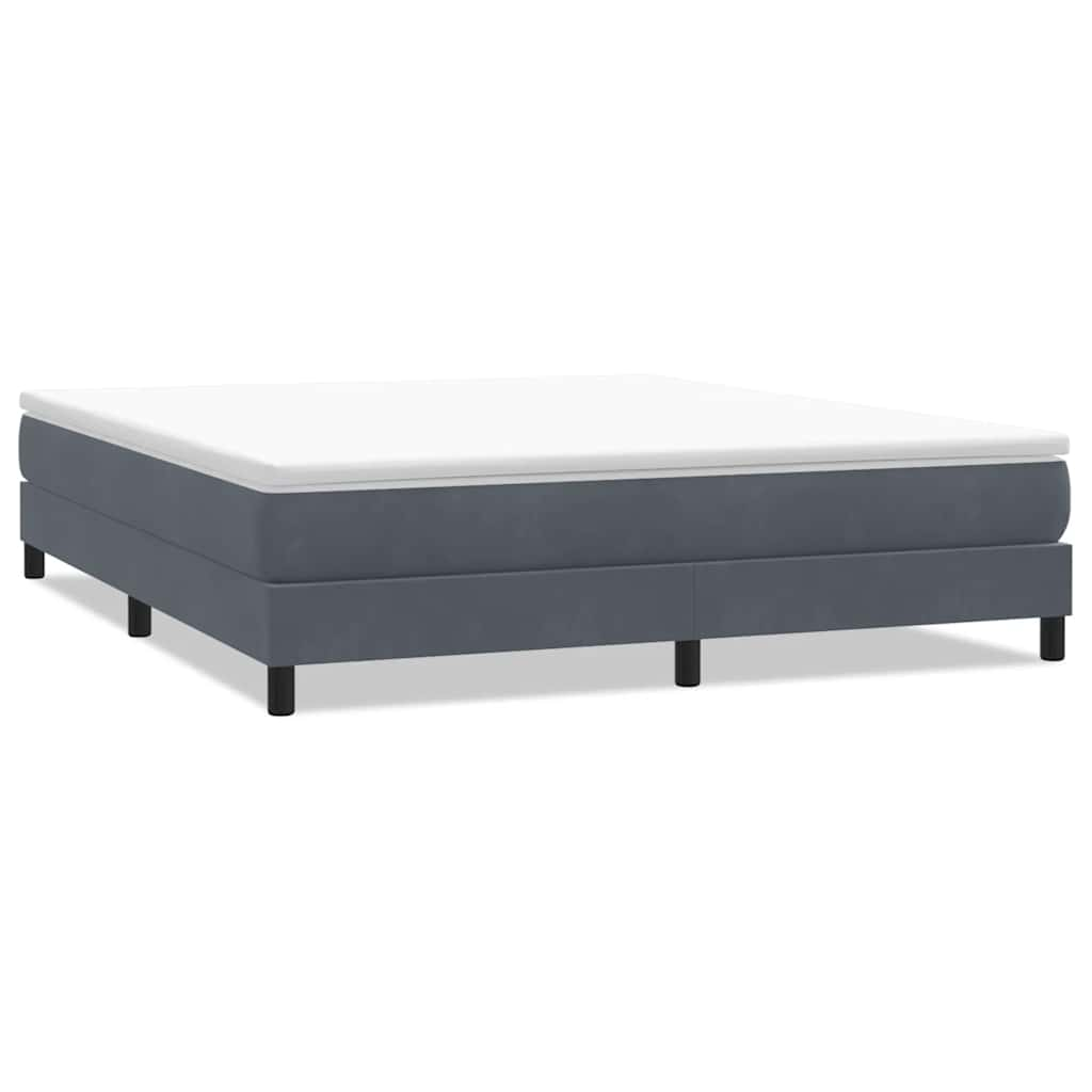 Boxspringbett ohne Matratze Dunkelgrau 180x210 cm Samt