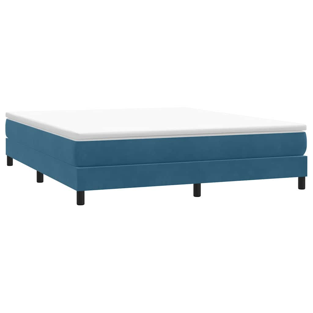 Boxspringbett ohne Matratze Dunkelblau 180x210 cm Samt