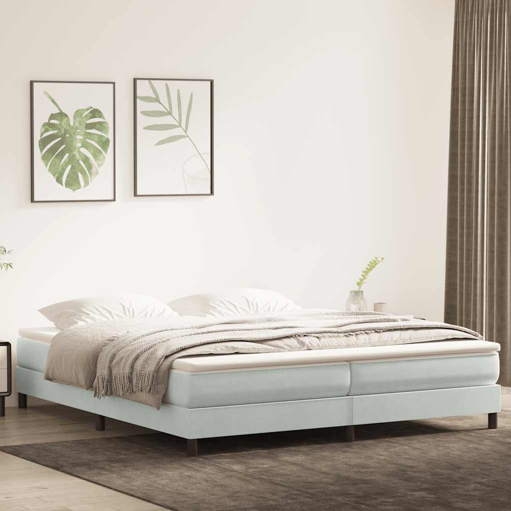 Boxspringbett ohne Matratze Hellgrau 200x210 cm Samt