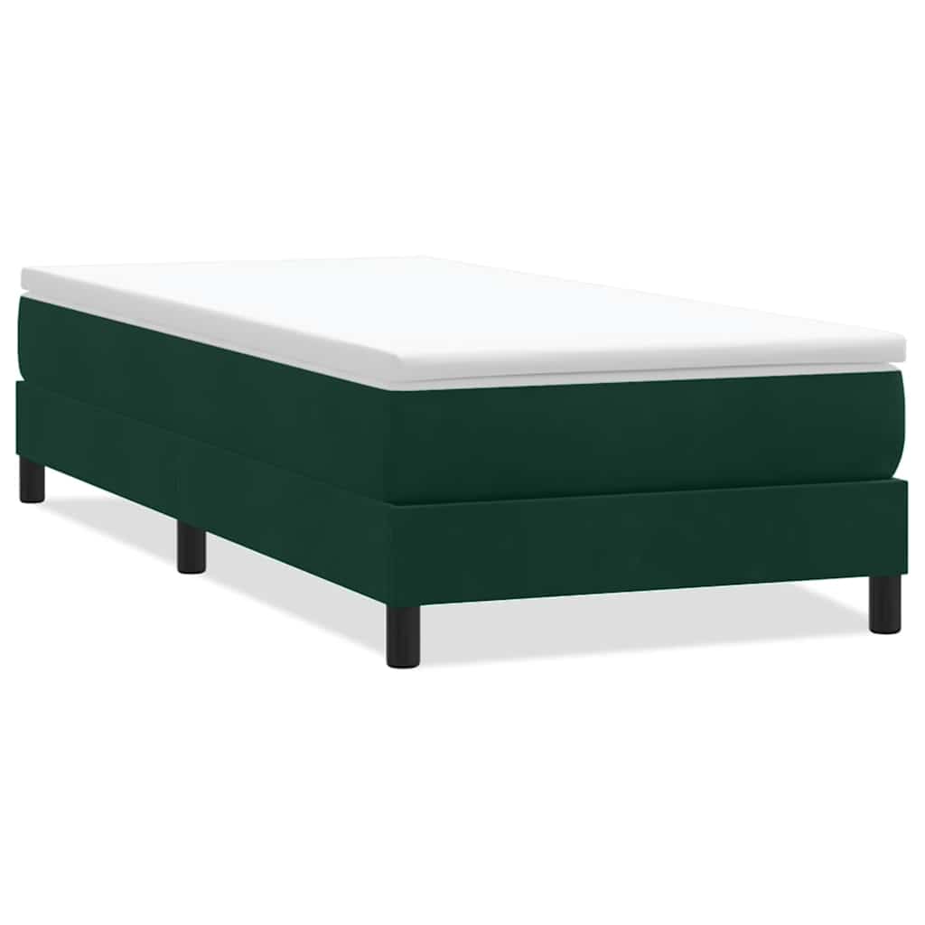 Boxspringbett ohne Matratze Dunkelgrün 80x220 cm Samt