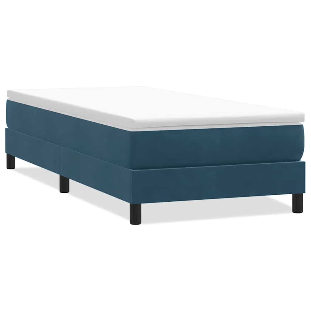 Boxspringbett ohne Matratze Dunkelblau 80x220 cm Samt