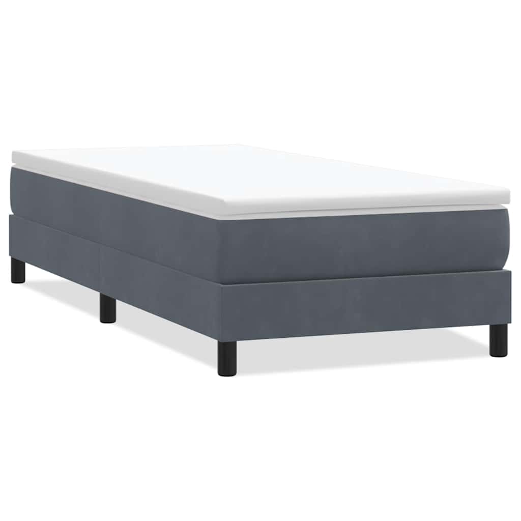 Boxspringbett ohne Matratze Dunkelgrau 90x220 cm Samt