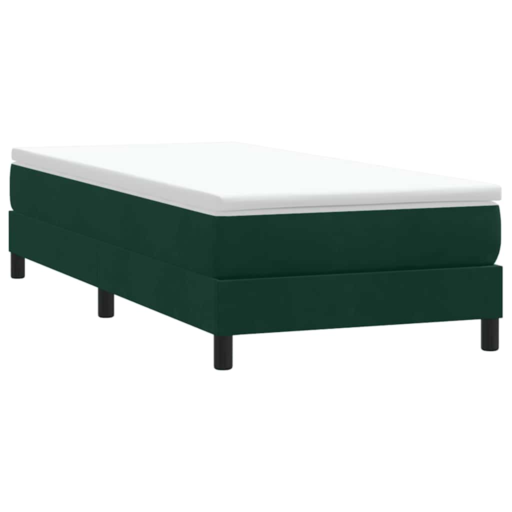 Boxspringbett ohne Matratze Dunkelgrün 90x220 cm Samt