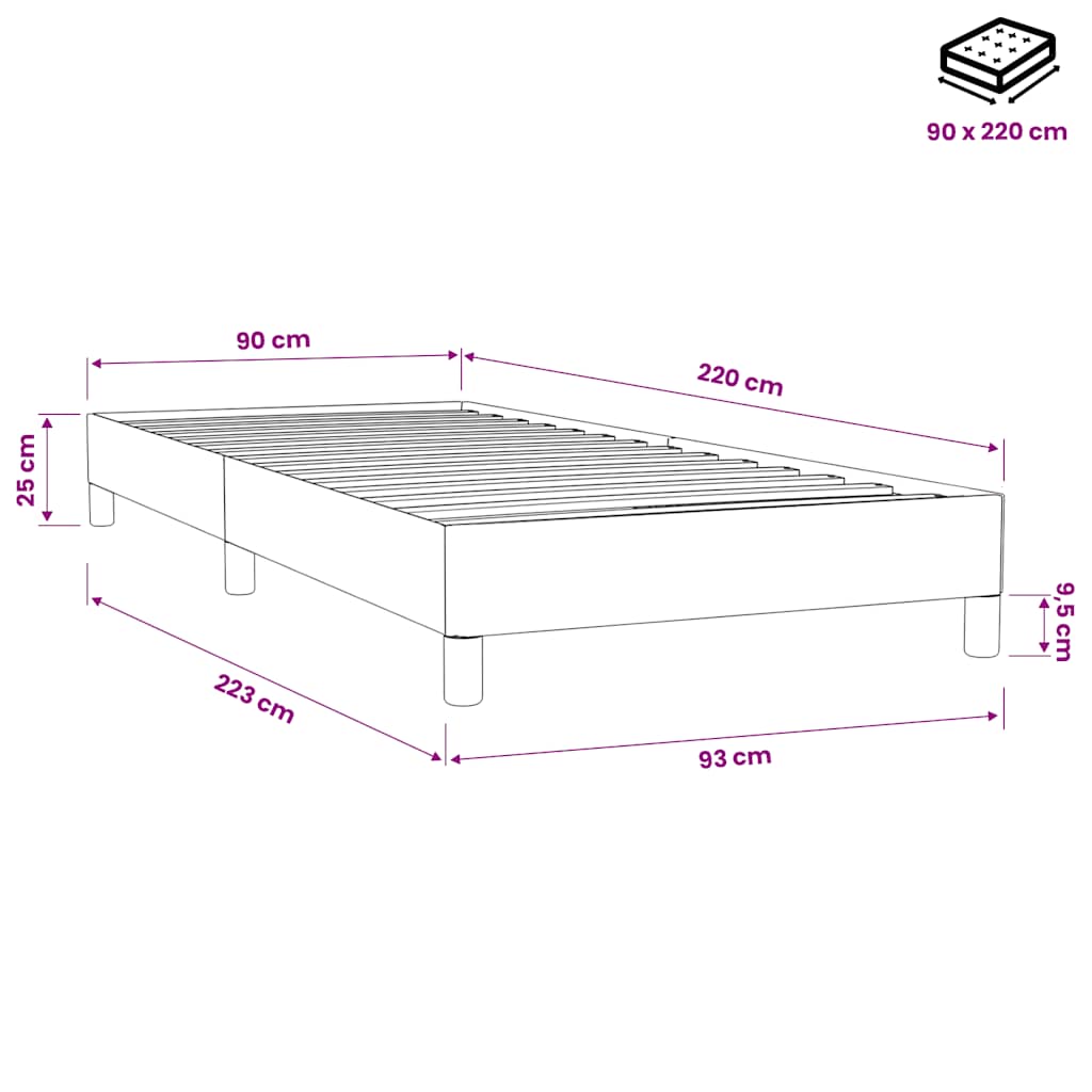 Boxspringbett ohne Matratze Dunkelgrün 90x220 cm Samt