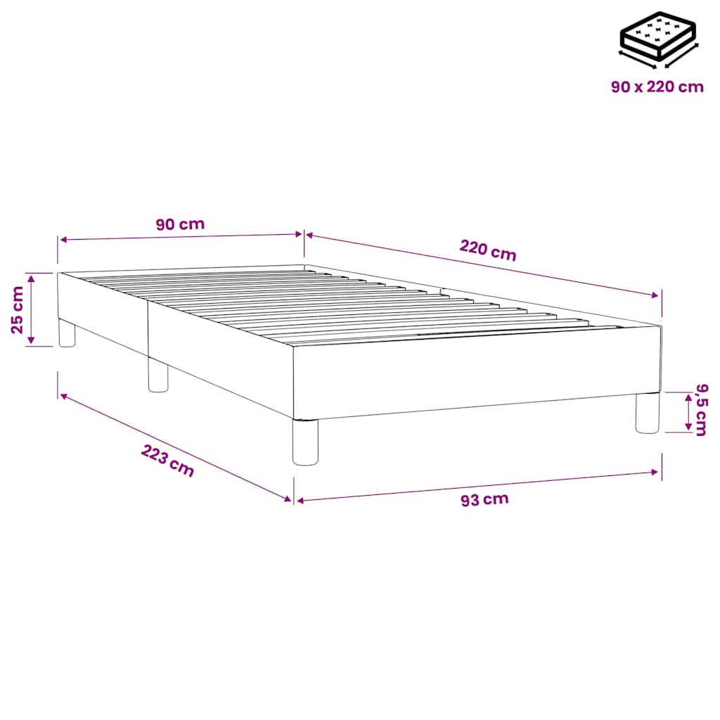 Boxspringbett ohne Matratze Rosa 90x220 cm Samt